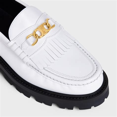 celine white loafers|celine leather loafer.